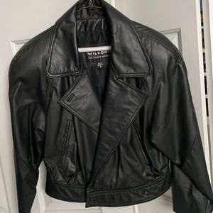 Womens Wilson short leather coat